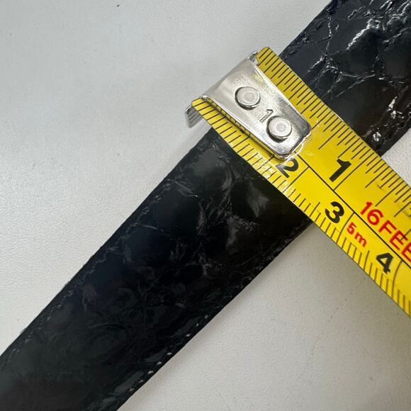 Vtg PARIS Black Womens Belt Genuine Crocodile Medium Measures 29-33” - Picture 6 of 9